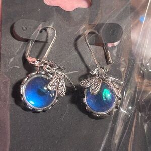 Elegant Blue Dragonfly Earrings